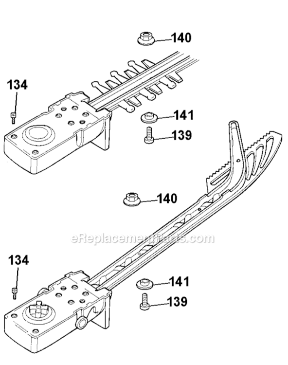 Page A Diagram and Parts List for XBSAW Type 1 Black and Decker Hedge Trimmer